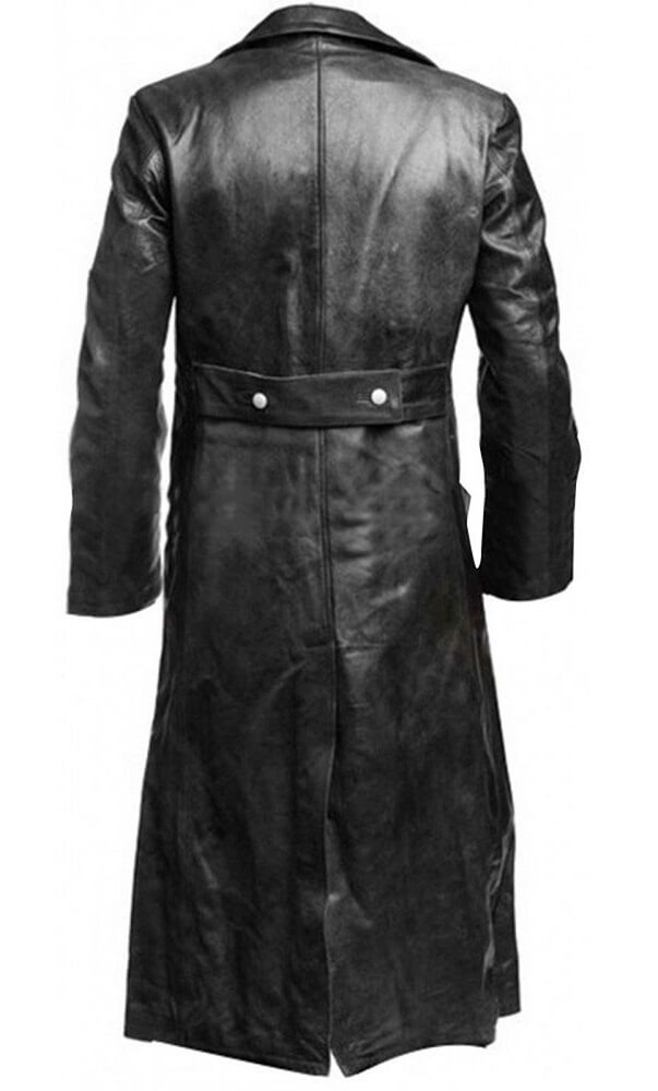 MENS GERMAN CLASSIC WW2 OFFICER MILITARY UNIFORM BLACK FAUX LEATHER ...
